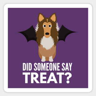 Rough Collie Halloween Trick or Treat Sticker